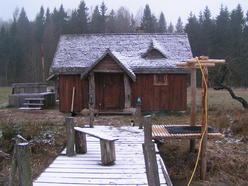 Dom Z Sauna - Lugiele Dzierwiany ภายนอก รูปภาพ